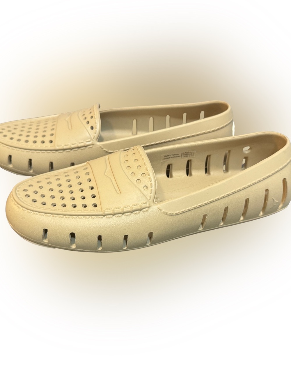 Women’s Floafers Cream Slip-On Ventilated Loafers